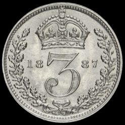 1887 Queen Victoria Jubilee Head Silver Threepence Reverse