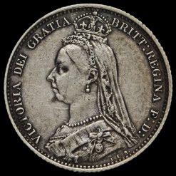 1888 Queen Victoria Jubilee Head Silver Sixpence Obverse