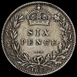 Queen Victoria Jubilee Head Silver Sixpence Reverse