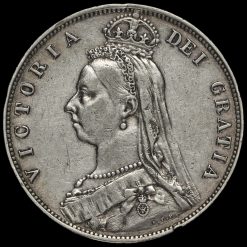 1889 Queen Victoria Jubilee Head Silver Half Crown Obverse