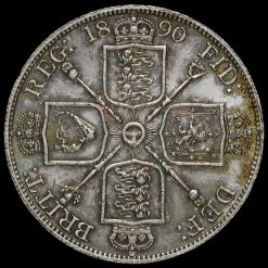 1890 Queen Victoria Jubilee Head Silver Double Florin Reverse