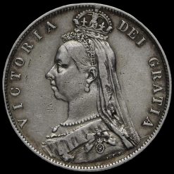 1890 Queen Victoria Jubilee Head Silver Half Crown Obverse