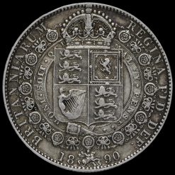 1890 Queen Victoria Jubilee Head Silver Half Crown Reverse