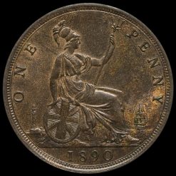 1890 Queen Victoria Bun Head Penny Reverse