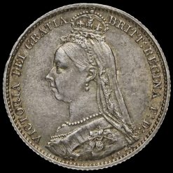 1892 Queen Victoria Jubilee Head Silver Sixpence Obverse