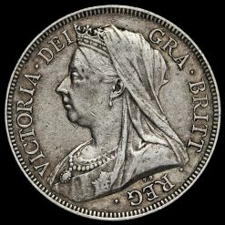 1893 Queen Victoria Veiled Head Silver Half Crown Obverse