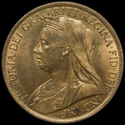 1896 Queen Victoria Veiled Head Penny Obverse