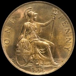 1896 Queen Victoria Veiled Head Penny Reverse