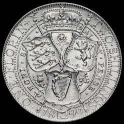 1899 Queen Victoria Veiled Head Silver Florin Reverse