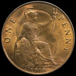 1918 H George V Penny Reverse
