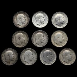 10 x Edward VII Silver Threepences Obverses