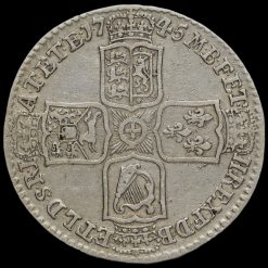 1745 George II Early Milled Silver Lima Half Crown Reverse