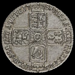 1758 George II Early Milled Silver Sixpence Reverse