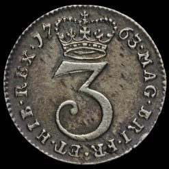 1763 George III Early Milled Silver Threepence Reverse