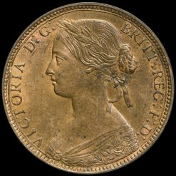 1860 Queen Victoria Bun Head Penny Obverse