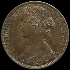 1868 Queen Victoria Bun Head Penny Obverse
