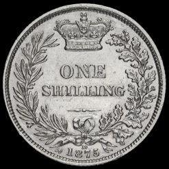 1875 Queen Victoria Young Head Silver Shilling Reverse