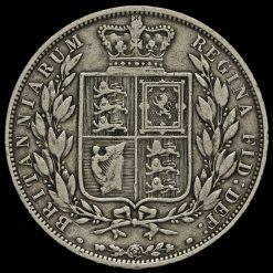 1881 Queen Victoria Young Head Silver Half Crown Reverse