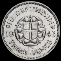 1943 George VI Silver Threepence Reverse