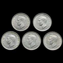 5 x George VI Silver Sixpences Obverse