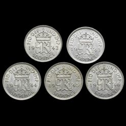5 x George VI Silver Sixpences Reverse