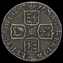 1711 Queen Anne Early Milled Silver Shilling Reverse