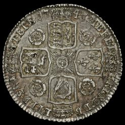1745/3 George II Early Milled Silver Shilling Reverse