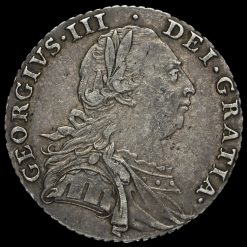 1787 George III Early Milled Silver Shilling Obverse