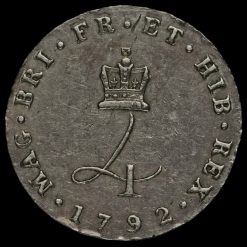 1792 George III Early Milled Silver Maundy Fourpence Reverse