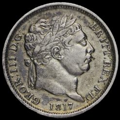 1817 George III Milled Silver Shilling Obverse