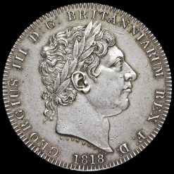1818 George III Milled Silver LVIII Crown Obverse