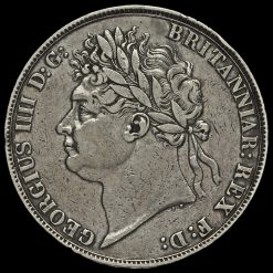 1821 George IV Milled Silver Secundo Crown Obverse