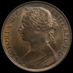 1882 H Queen Victoria Bun Head Penny Obverse