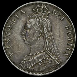 1887 Queen Victoria Jubilee Head Silver Half Crown Obverse