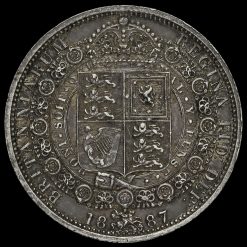 1887 Queen Victoria Jubilee Head Silver Half Crown Reverse