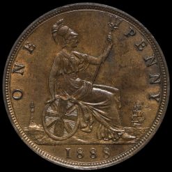 1888 Queen Victoria Bun Head Penny Reverse