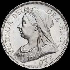 1893 Queen Victoria Veiled Head Silver Half Crown Obverse