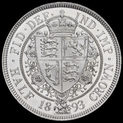 1893 Queen Victoria Veiled Head Silver Half Crown Reverse
