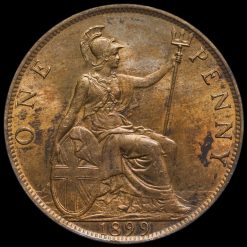 1899 Queen Victoria Veiled Head Penny Reverse