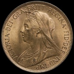 1900 Queen Victoria Veiled Head Halfpenny Obverse