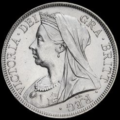 1900 Queen Victoria Veiled Head Silver Half Crown Obverse