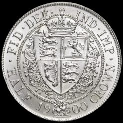 1900 Queen Victoria Veiled Head Silver Half Crown Reverse