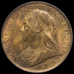 1901 Queen Victoria Veiled Head Penny Obverse