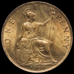 1901 Queen Victoria Veiled Head Penny Reverse