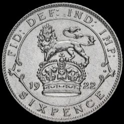 1922 George V Silver Sixpence Reverse