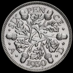 1930 George V Silver Sixpence Reverse