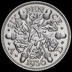 1936 George V Silver Sixpence Reverse