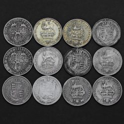 12 x Pre 1920 Silver Shillings Reverses