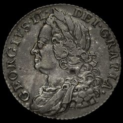1758 George II Early Milled Silver Shilling Obverse