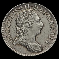 1762 George III Early Milled Silver Maundy Threepence Obverse